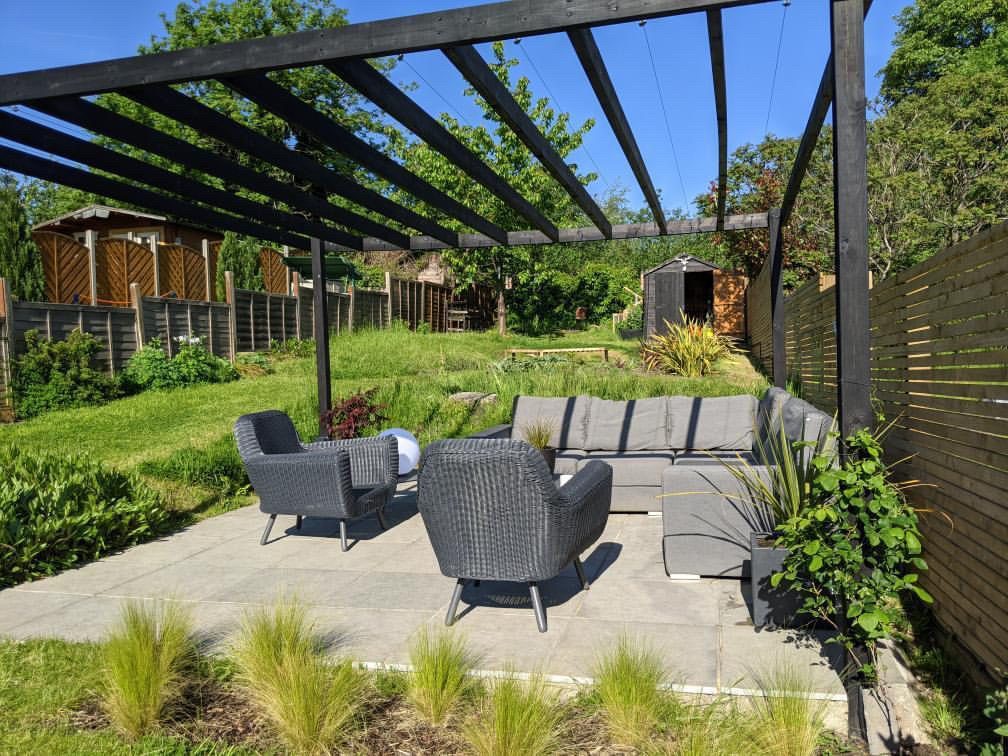 Black modern pergola