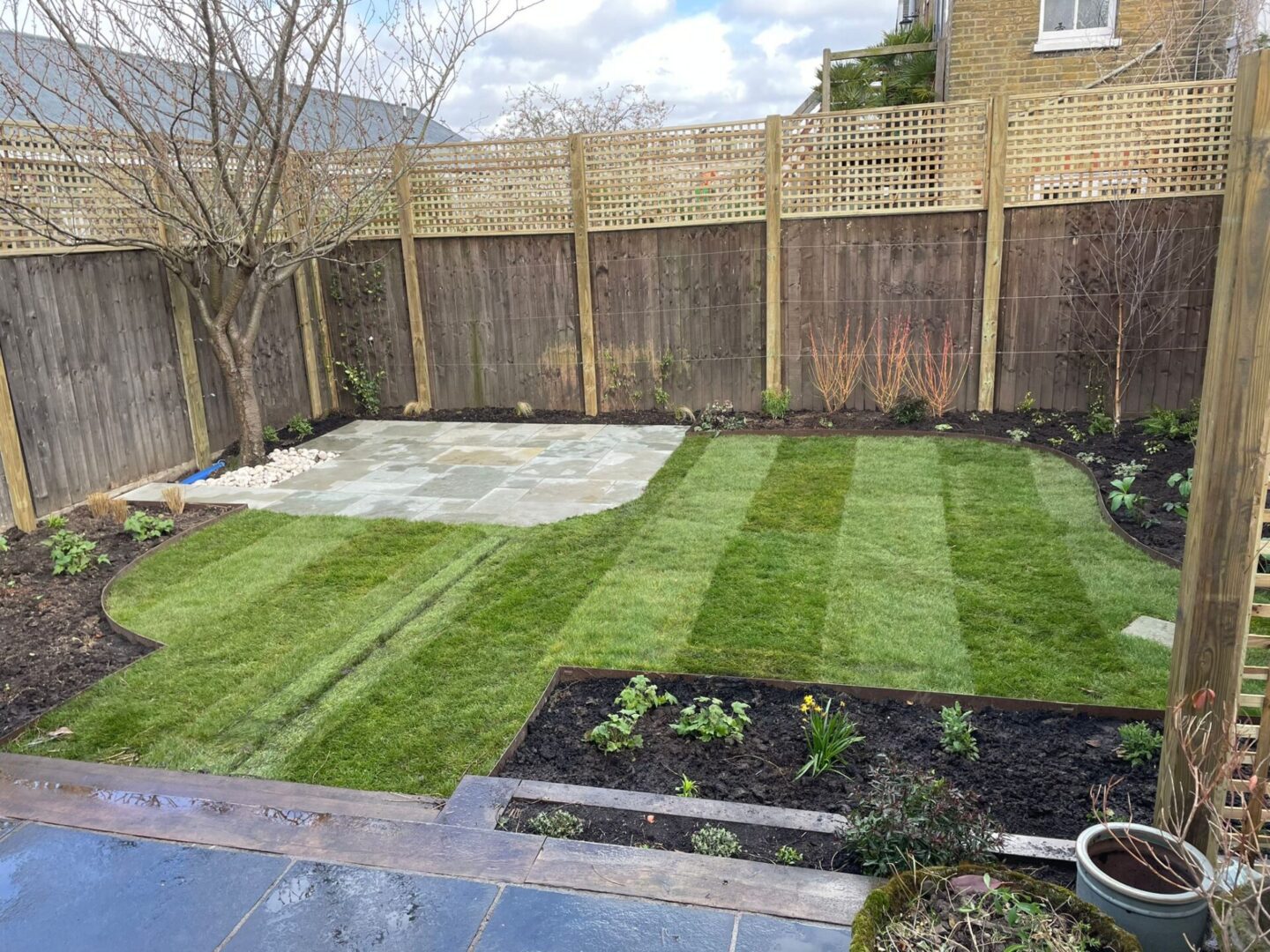 Patio and turfing in Teddington Turfing and patio