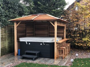 wooden gazebo for hot tub