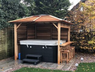 wooden gazebo for hot tub