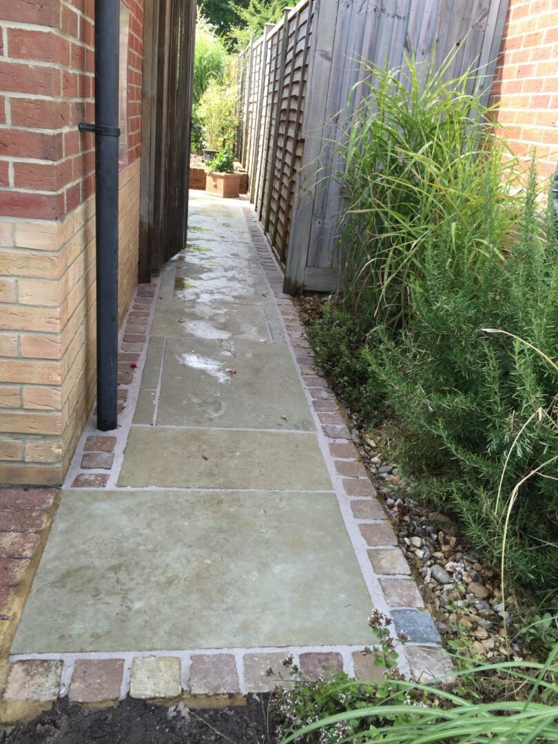 side path with edging side path with edging