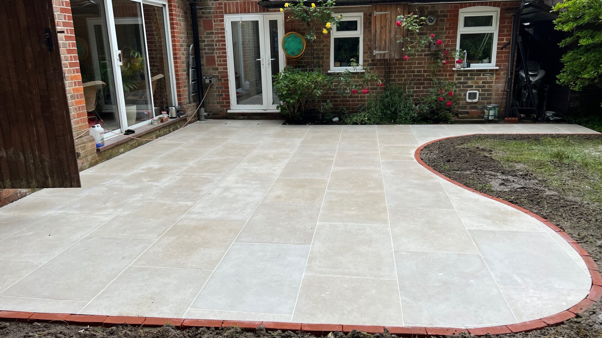 Limestone patio Dorking