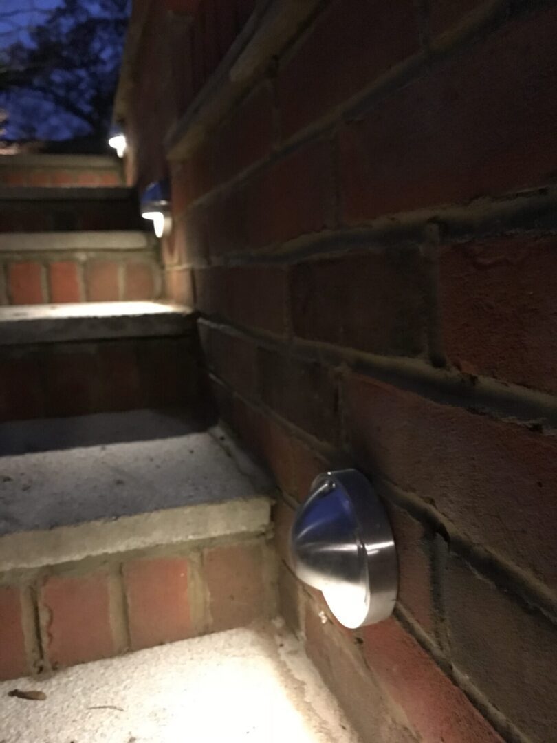 Eye lid lights on steps Step lighting