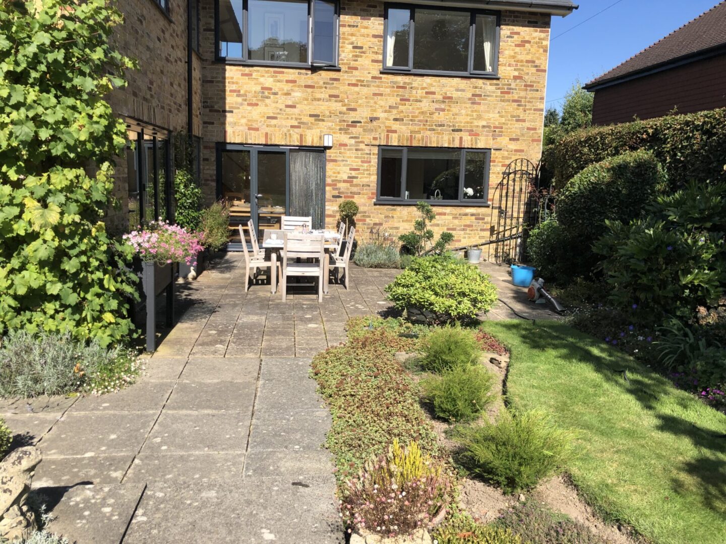 Before photo patio Dorking Before photo patio