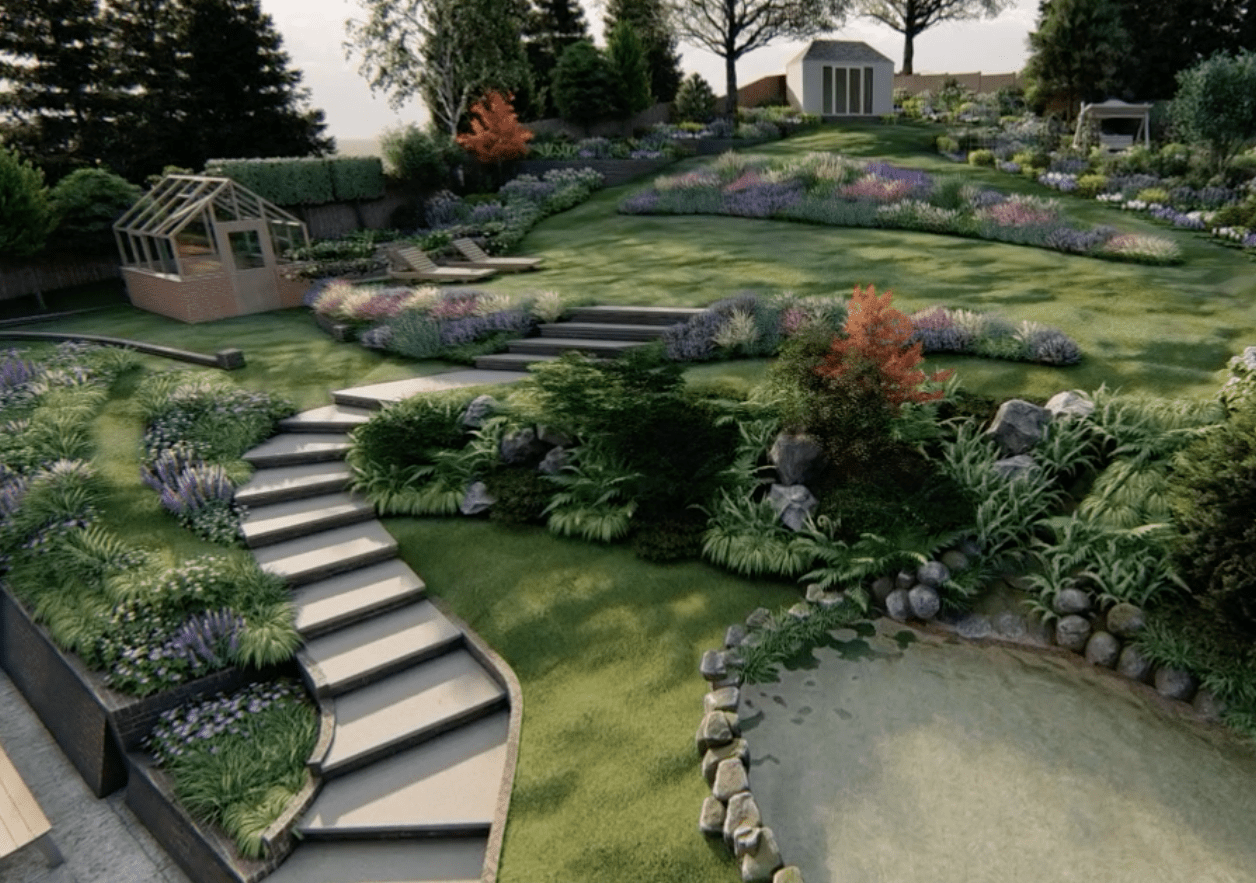 concept garden design Dorking 3D Garden design