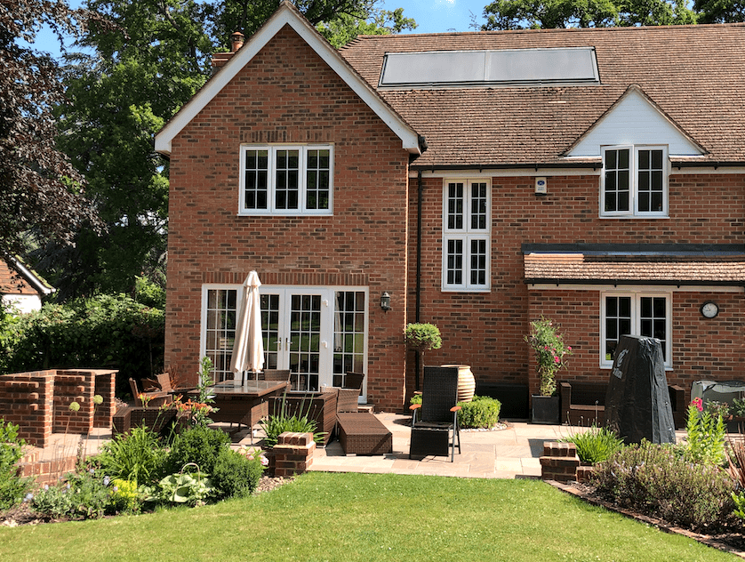 Copthorne landscaping Large patio design