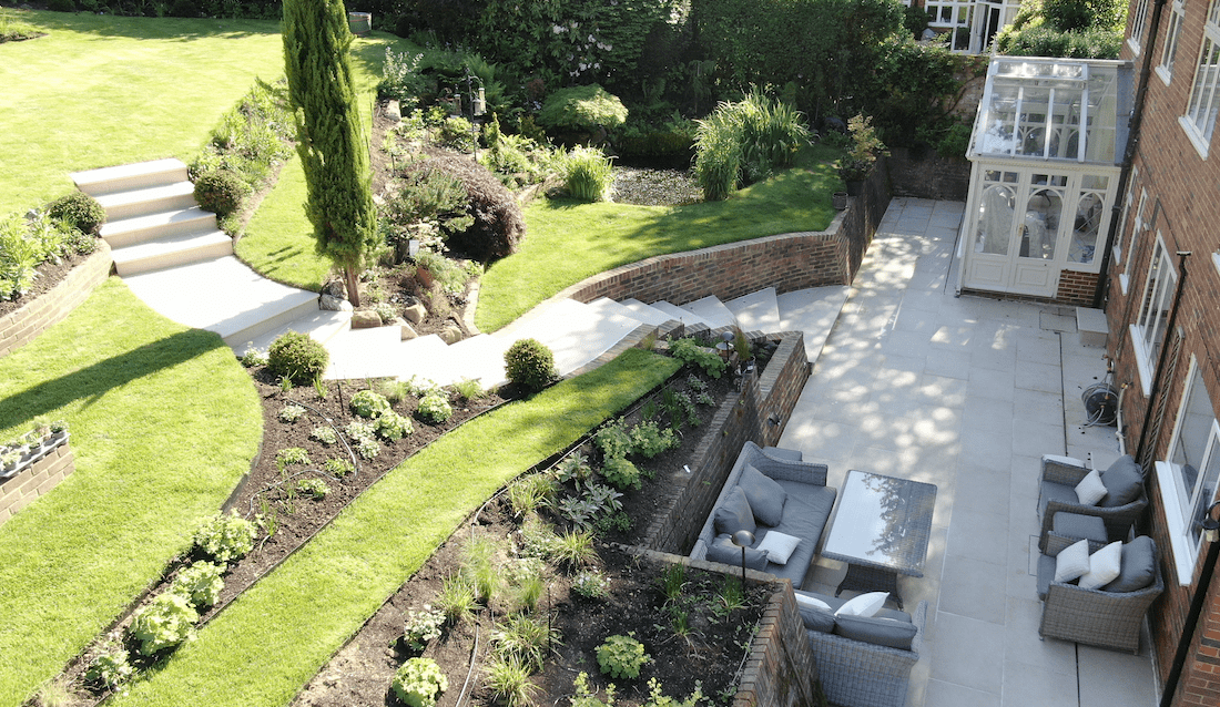 Dorking porcelain patio installation Porcelain paving Dorking