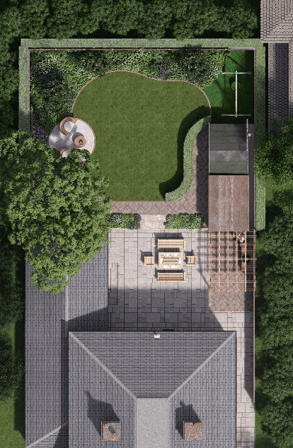 3D landscaping garden design Surrey