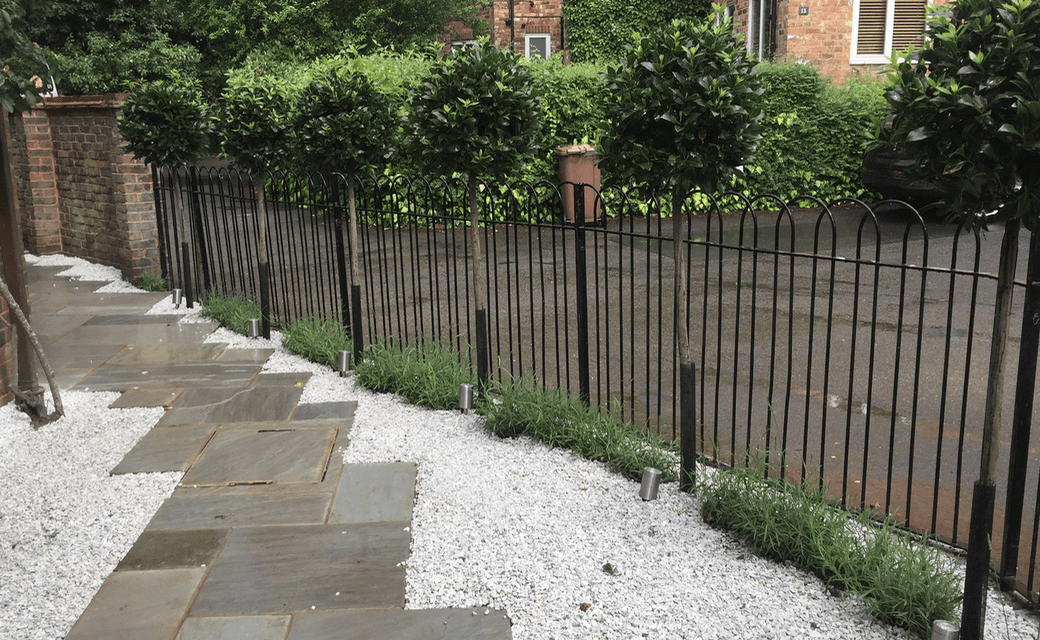 Front garden shingle and sandstone path Front garden landscaping