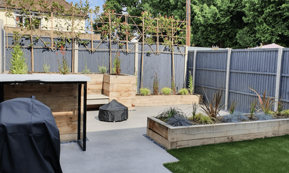Oak sleeper raised beds Raised beds