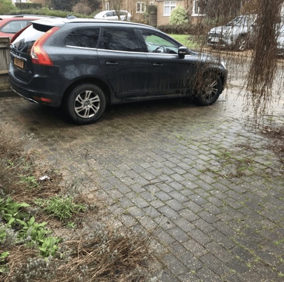 Before photo of the driveway