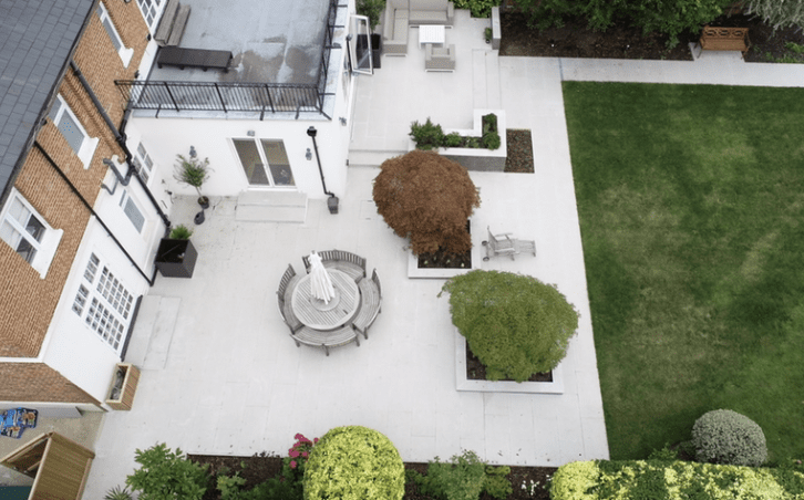 Large porcelain patio