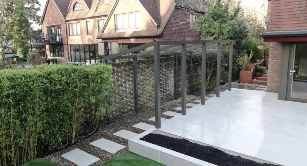 Metal pergola in Tadworth