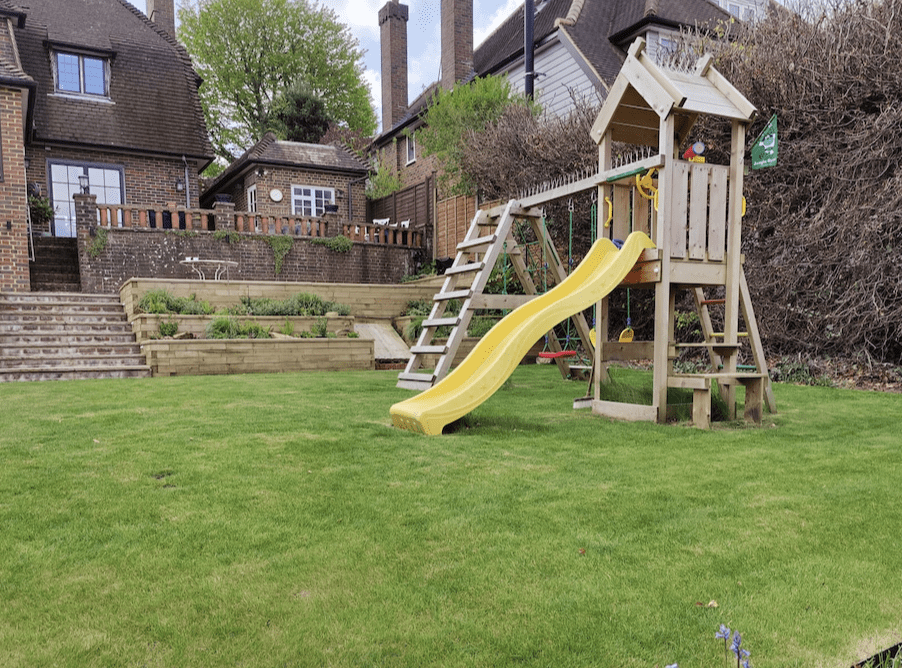 Dorking landscaping Tiered garden Dorking