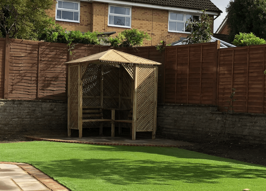 Wooden garden arbour